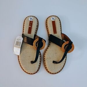 Nautica Navy  Leather Sandals – Men’s‎ 7.5 / Women’s 9 Equivalent | Beach-Ready